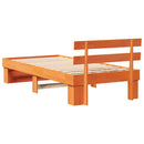 vidaXL Ágykeret fejtámlával Faggyú barna 80 x 200 cm Tömör fenyőfa