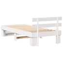 vidaXL Ágykeret fejtámlával Fehér 75 x 190 cm Tömör fenyőfa