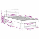 vidaXL Ágykeret fejtámlával Faggyú barna 75 x 190 cm Tömör fenyőfa