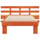 vidaXL Ágykeret fejtámlával Faggyú barna 100 x 200 cm Tömör fenyőfa
