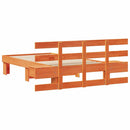 vidaXL Ágykeret fejtámlával Faggyú barna 80 x 200 cm Tömör fenyőfa