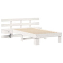 vidaXL Ágykeret fejtámlával Fehér 90 x 190 cm Tömör fenyőfa