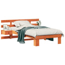 vidaXL Ágykeret fejtámlával Faggyú barna 90 x 190 cm Tömör fenyőfa