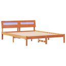 vidaXL Ágykeret fejtámlával Faggyú barna 150 x 200 cm Tömör fenyőfa