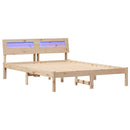 vidaXL Ágykeret fejtámlával Barna 120 x 200 cm Tömör fenyőfa