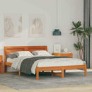 vidaXL Ágykeret fejtámlával Faggyú barna 135 x 190 cm Tömör fenyőfa