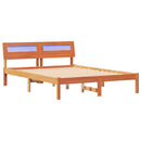 vidaXL Ágykeret fejtámlával Faggyú barna 135 x 190 cm Tömör fenyőfa