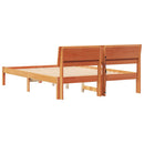 vidaXL Ágykeret fejtámlával Faggyú barna 135 x 190 cm Tömör fenyőfa