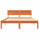 vidaXL Ágykeret fejtámlával Faggyú barna 135 x 190 cm Tömör fenyőfa