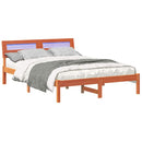 vidaXL Ágykeret fejtámlával Faggyú barna 135 x 190 cm Tömör fenyőfa