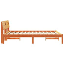vidaXL Ágykeret fejtámlával Faggyú barna 135 x 190 cm Tömör fenyőfa