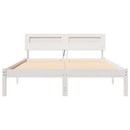 vidaXL Ágykeret fejtámlával Fehér 120 x 190 cm Tömör fenyőfa