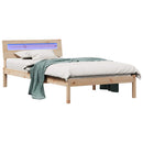 vidaXL Ágykeret fejtámlával Barna 100 x 200 cm Tömör fenyőfa