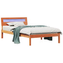 vidaXL Ágykeret fejtámlával Faggyú barna 80 x 200 cm Tömör fenyőfa