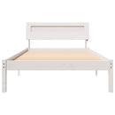 vidaXL Ágykeret fejtámlával Fehér 75 x 190 cm Tömör fenyőfa