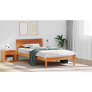 vidaXL Ágykeret fejtámlával Faggyú barna 75 x 190 cm Tömör fenyőfa