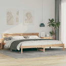 vidaXL Ágykeret fejtámlával Barna 180 x 200 cm Tömör fenyőfa