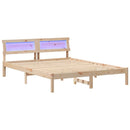 vidaXL Ágykeret fejtámlával Barna 150 x 200 cm Tömör fenyőfa