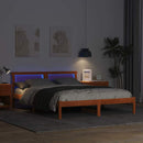 vidaXL Ágykeret fejtámlával Faggyú barna 150 x 200 cm Tömör fenyőfa