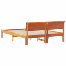 vidaXL Ágykeret fejtámlával Faggyú barna 150 x 200 cm Tömör fenyőfa