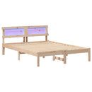 vidaXL Ágykeret fejtámlával Barna 120 x 200 cm Tömör fenyőfa