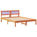 vidaXL Ágykeret fejtámlával Faggyú barna 135 x 190 cm Tömör fenyőfa