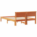 vidaXL Ágykeret fejtámlával Faggyú barna 135 x 190 cm Tömör fenyőfa