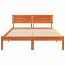 vidaXL Ágykeret fejtámlával Faggyú barna 135 x 190 cm Tömör fenyőfa