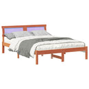vidaXL Ágykeret fejtámlával Faggyú barna 135 x 190 cm Tömör fenyőfa