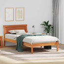 vidaXL Ágykeret fejtámlával Faggyú barna 90 x 200 cm Tömör fenyőfa