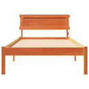 vidaXL Ágykeret fejtámlával Faggyú barna 90 x 200 cm Tömör fenyőfa