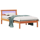 vidaXL Ágykeret fejtámlával Faggyú barna 90 x 200 cm Tömör fenyőfa