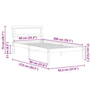 vidaXL Ágykeret fejtámlával Faggyú barna 90 x 200 cm Tömör fenyőfa