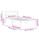 vidaXL Ágykeret fejtámlával Faggyú barna 80 x 200 cm Tömör fenyőfa