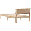 vidaXL Ágykeret fejtámlával Barna 75 x 190 cm Tömör fenyőfa