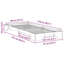 vidaXL Ágykeret Fehér 80 x 210 cm Tömör fenyőfa