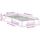 vidaXL Ágykeret Fehér 100 x 210 cm Tömör fenyőfa