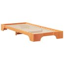 vidaXL Ágykeret Barna 100 x 210 cm Tömör fenyőfa