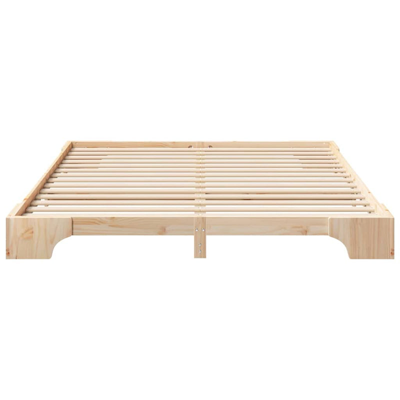 vidaXL Földi ágykeret Barna 180 x 210 cm Tömör fenyőfa