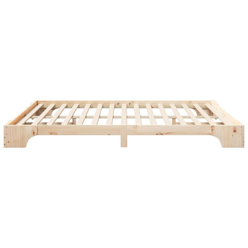 vidaXL Földi ágykeret Barna 180 x 210 cm Tömör fenyőfa