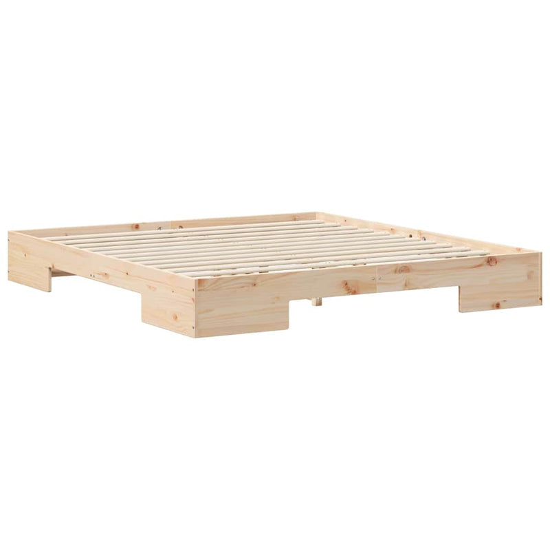 vidaXL Földi ágykeret tárolóval Barna 180 x 200 cm Tömör fenyőfa