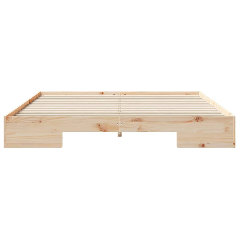 vidaXL Földi ágykeret tárolóval Barna 180 x 200 cm Tömör fenyőfa