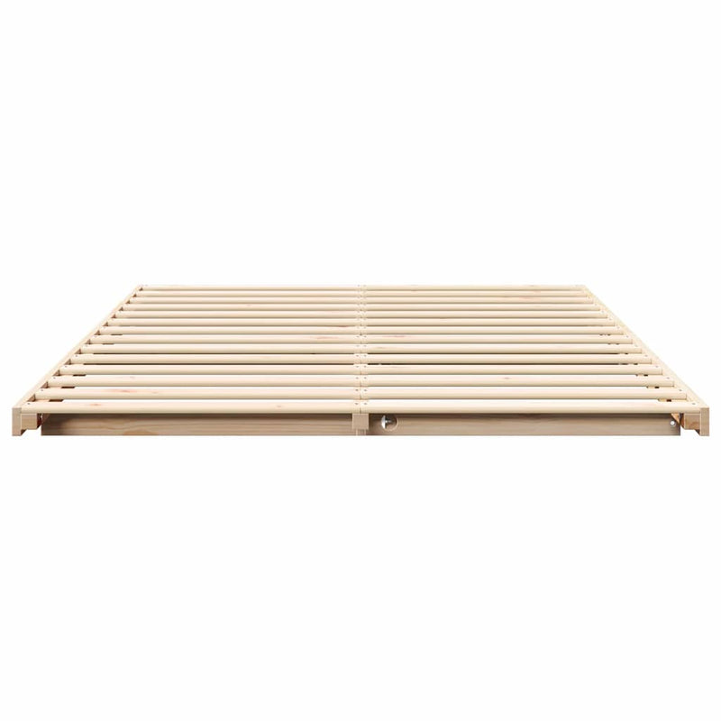 vidaXL Földi ágykeret Barna 140 x 200 cm Tömör fenyőfa