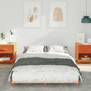 vidaXL Földi ágykeret Viaszbarna 135 x 190 cm Tömör fenyőfa