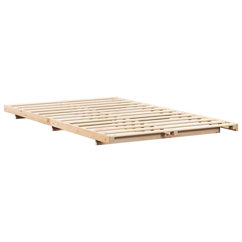 vidaXL Földi ágykeret Barna 120 x190 cm Tömör fenyőfa