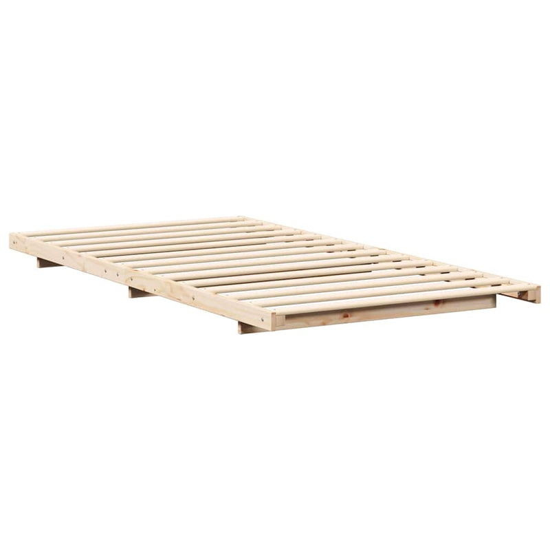 vidaXL Földi ágykeret Barna 90 x 190 cm Tömör fenyőfa