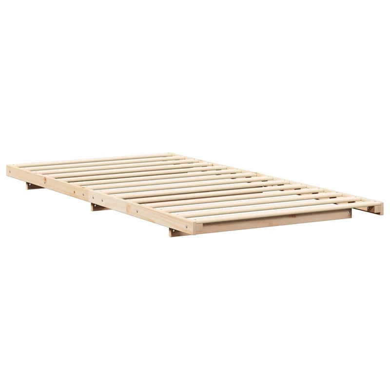 vidaXL Földi ágykeret Barna 90 x 190 cm Tömör fenyőfa