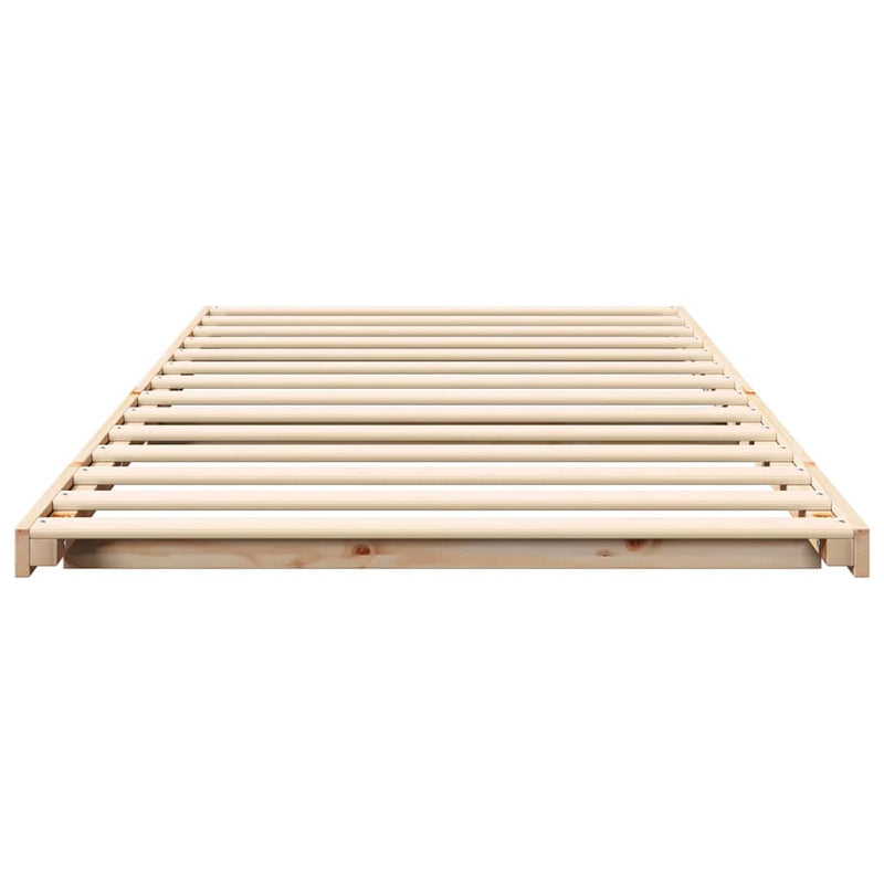 vidaXL Földi ágykeret Barna 90 x 190 cm Tömör fenyőfa