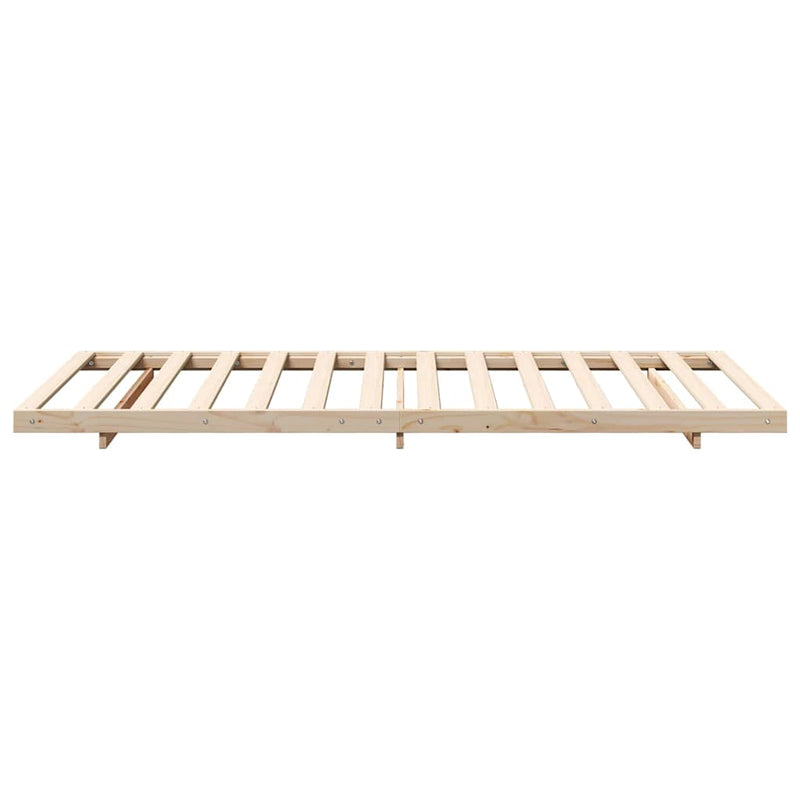 vidaXL Földi ágykeret Barna 90 x 190 cm Tömör fenyőfa