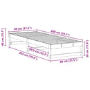 vidaXL Ágykeret Barna 80 x 200 cm Tömör fenyőfa